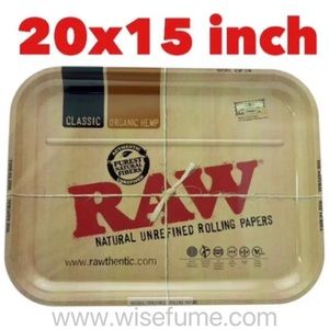 RAW Metal Rolling Tray XXL Large 20x15 Inch with certificate